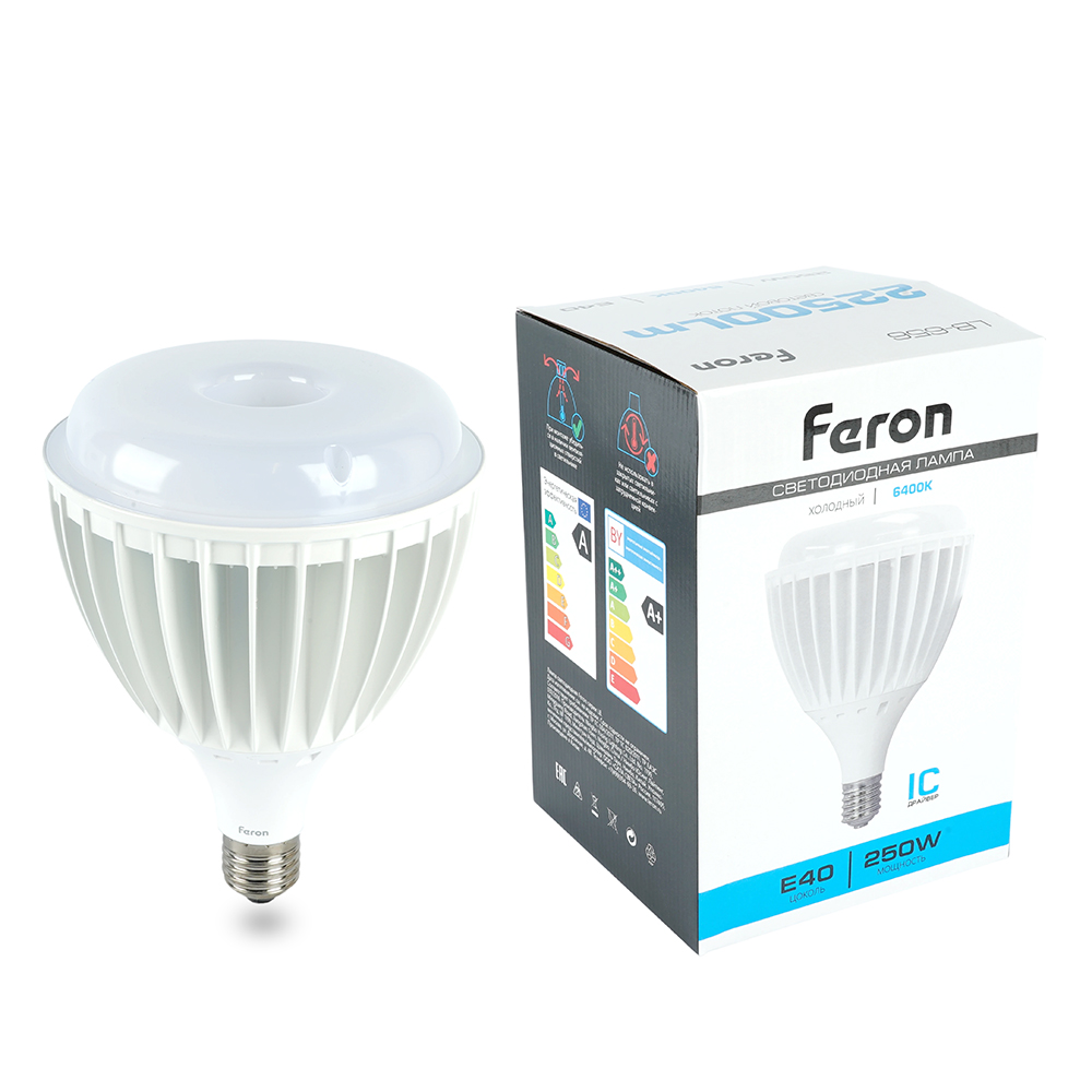 Лампа светодиодная, (250W) 230V E40 6400K, LB-656