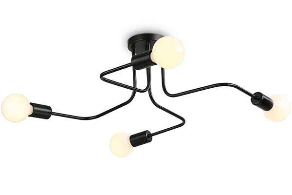 Потолочный светильник в стиле лофт Ambrella TR8022/4 BK черный E27*4 max 40W D715*205