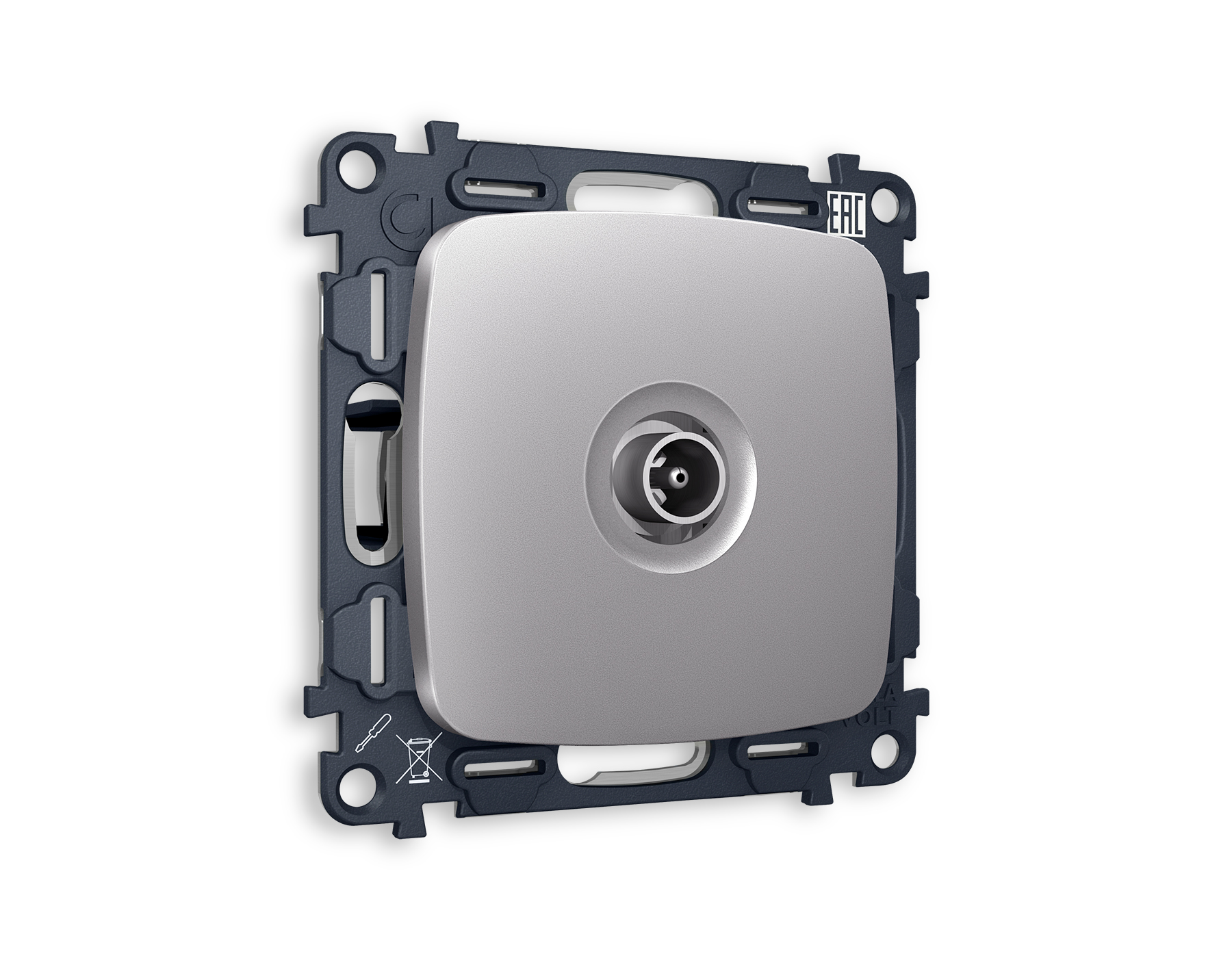 MO513010 Комплект механизма TV розетки оконеч OMEGA Сталь матовы 50-870 MHz 1dB QUANT (OP5130,VM202)