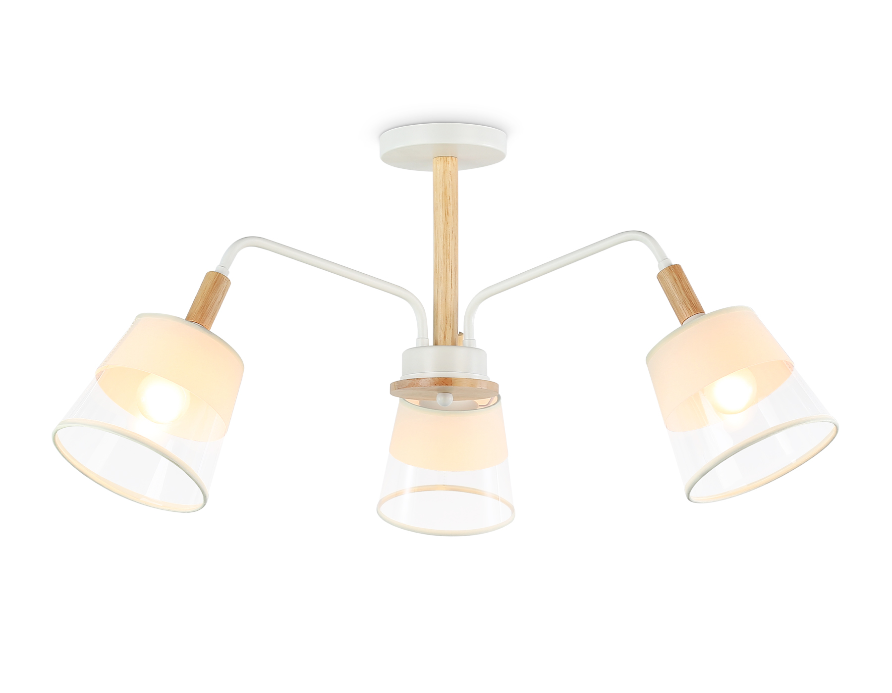 Светильник подвесной Ambrella TR4737/3 WH/LW белый/светлое дерево E27/3 max 40W D760*350