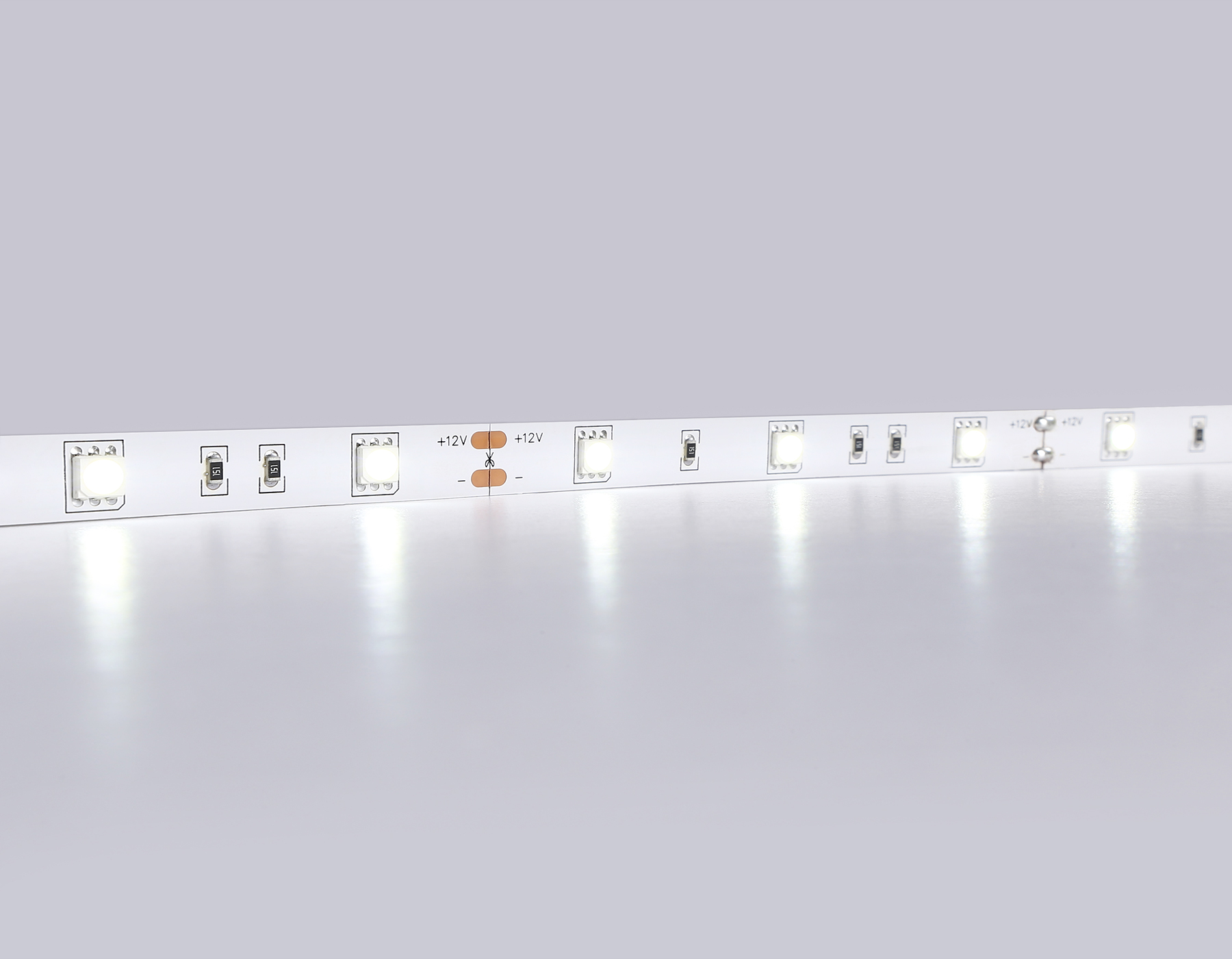 Светодиодная лента AMBRELLA GS1803 5050 30Led/ 7.2W m/ 12V IP20 6500K/ 5000*10*1.87mm (2 конт.)