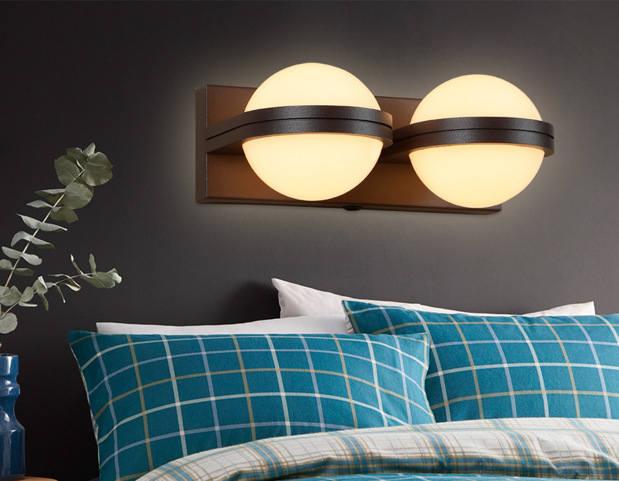 Светильник настенный Ambrella FW559/2 SCF кофе песок LED 3000K 10W 240*80*138 с выключателем