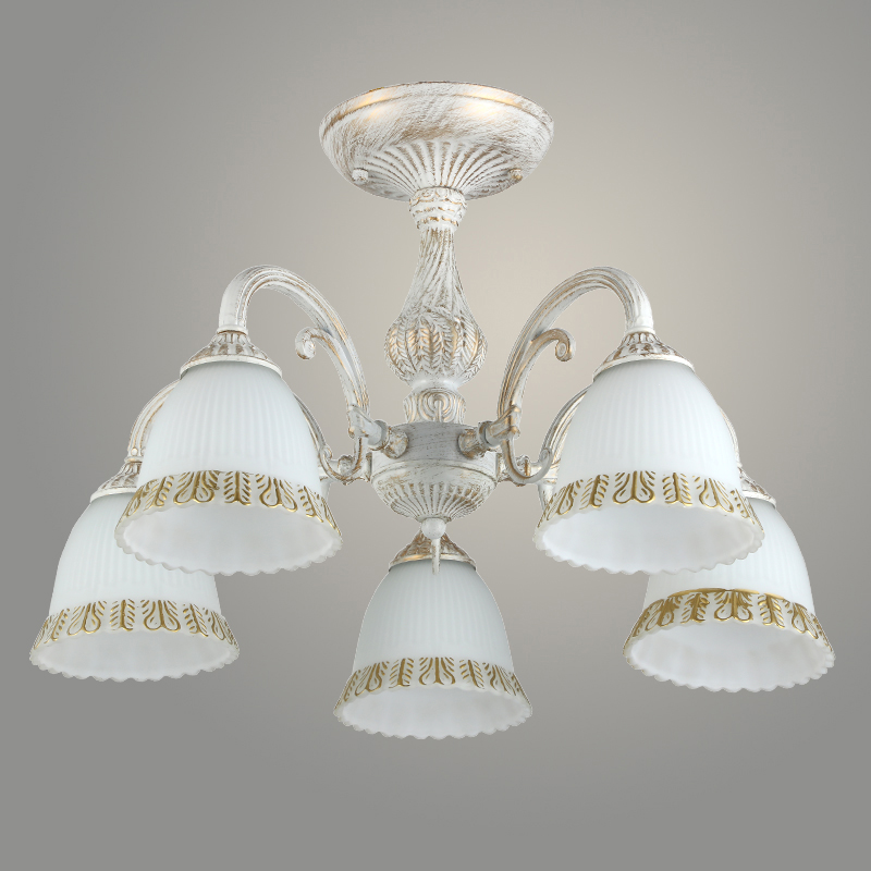 Люстра 74331/5 WH+GD белый/золото 5x60W E27 d540 h330, GAN22