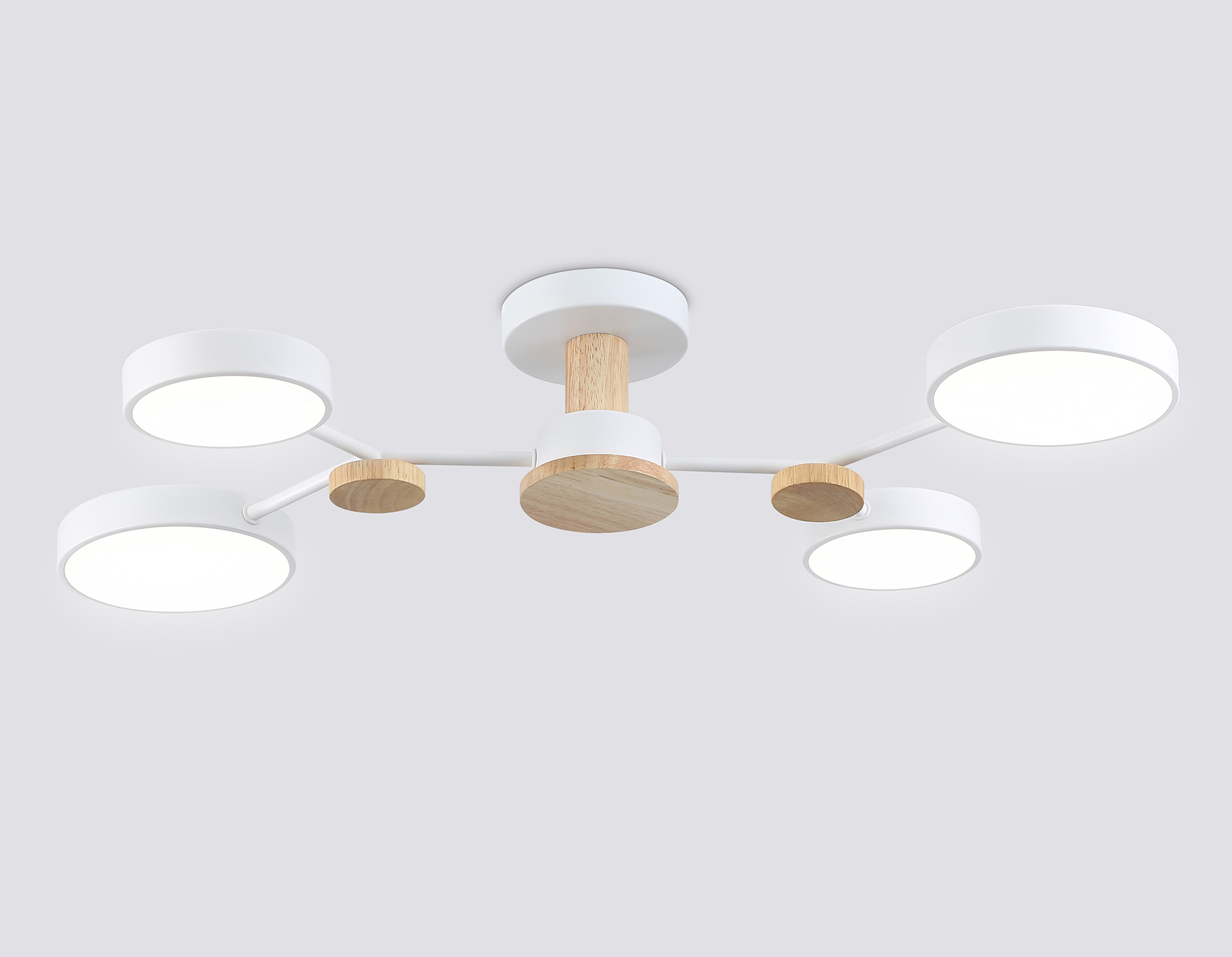 Светильник светодиодный подвесной AMBRELLA FL4858/4 WH/WD белый/дерево 60W 3000-6000K (без ПДУ)
