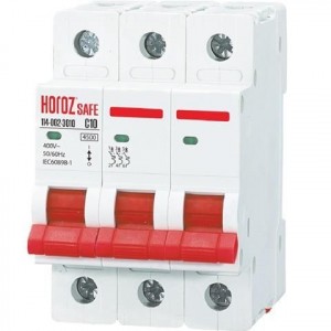 HOROZ 114-002-3010 3P 10A C 4.5kA 400V Миниатюрный Автоматический Выключатель SAFE (MCB 3P C10)