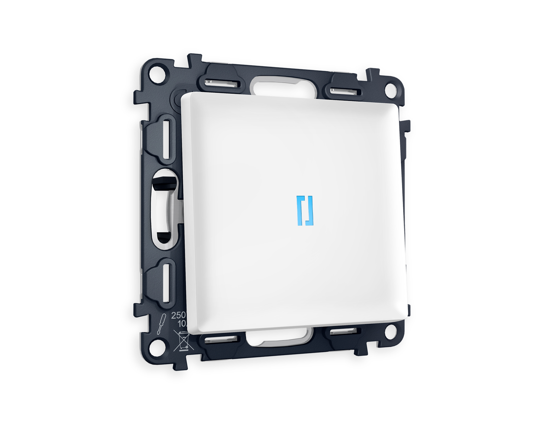 MA122020 Комплект механизма 1-кл выкл с подсветк10000K ALFA Белый матовый QUANT (AP1220, VM101,G17B)