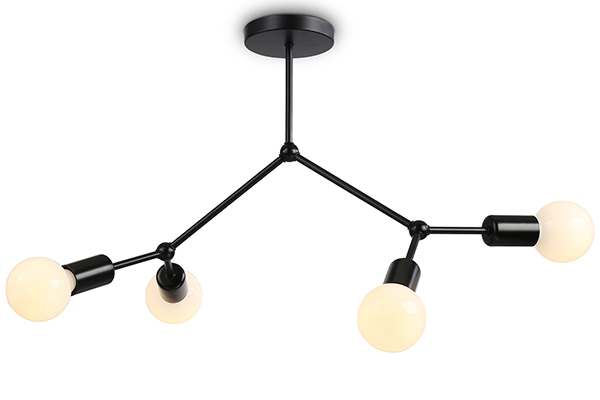 Потолочный светильник в стиле лофт Ambrella TR8033/4 BK черный E27*4 max 40W D670*440