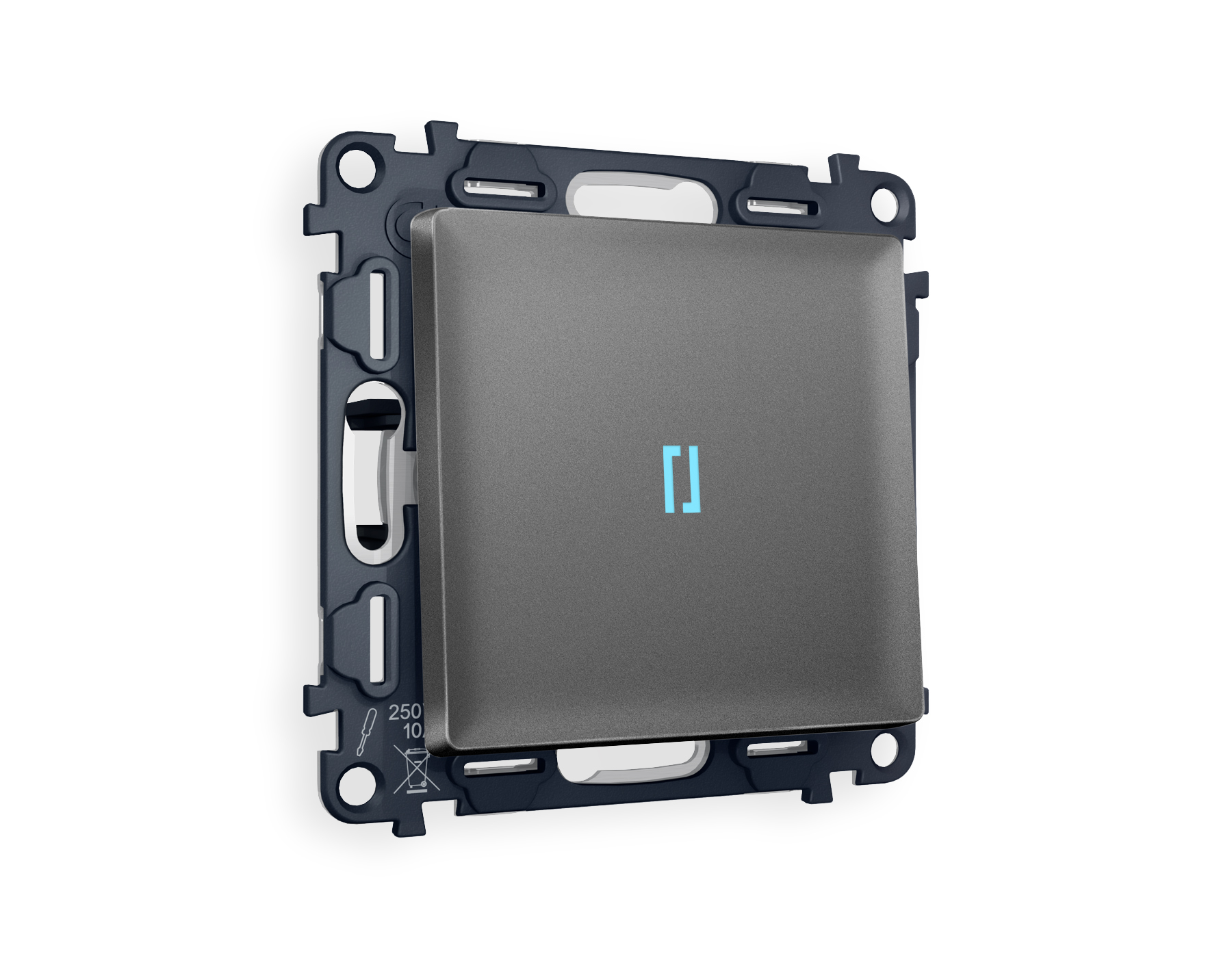 MA652020 Комплект механизма 1-кл выкл с подсв 10000K ALFA Антрацит серый QUANT (AP6520,VM101,G17B)