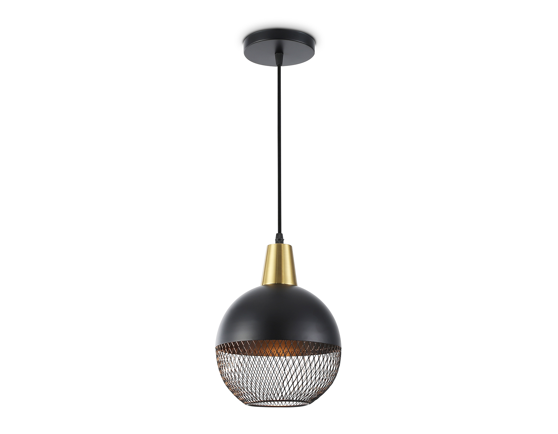 Светильник подвесной AMBRELLA TR8504 BK/CP черный/медь E27 max 60W D200*1000