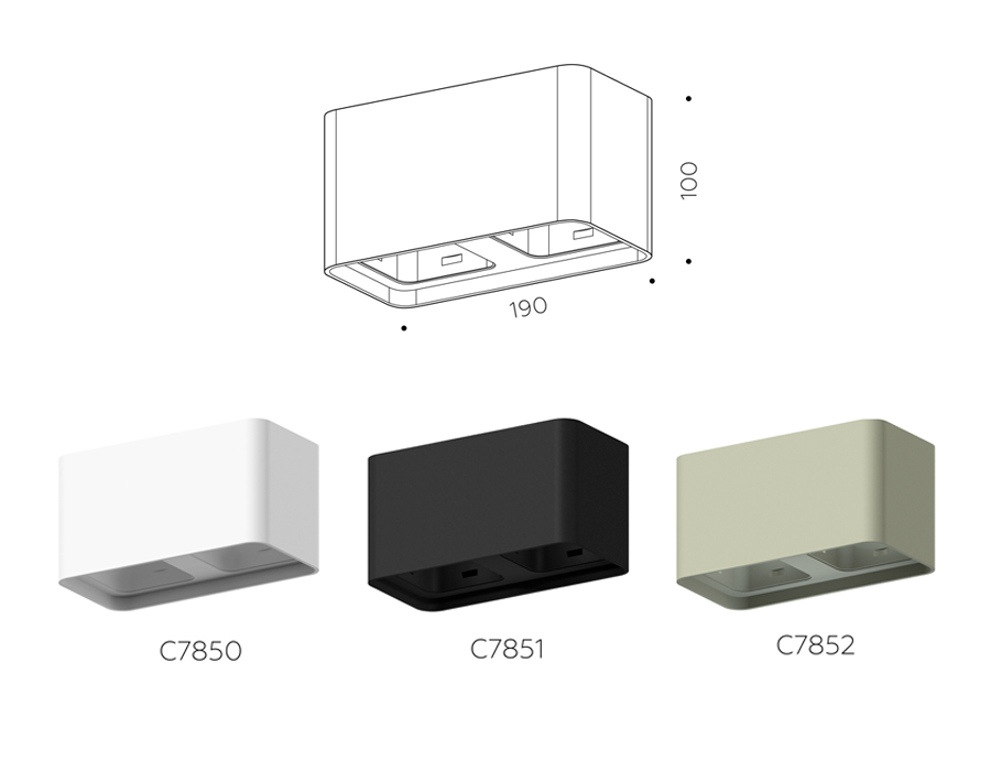 Корпус светильника накладной 70*70mm C7850 SWH белый песок 190*95*H100mm MR16 GU5.3
