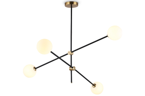 Люстра подвесная Ambrella TR2507/4 BK/BS черный/латунь G9/4 max 10W D970*700