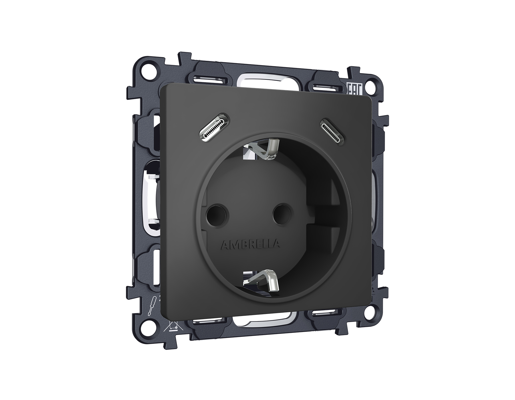 MA910510 Комплект механизма электрической розетки 2USB С+C 20W с/з на винтовых зажимах 16A-250V ALFA