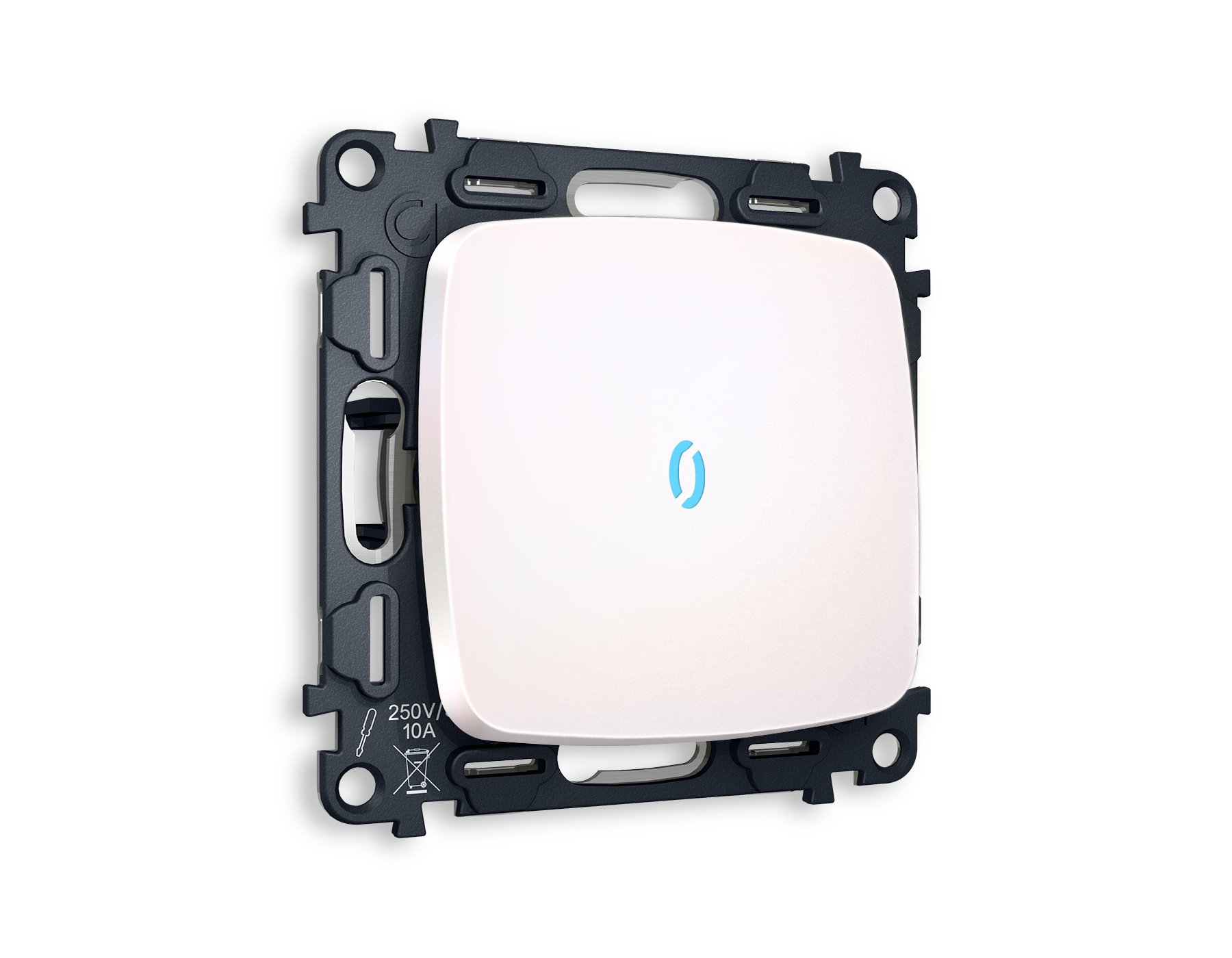 MO202040 Комплект механизма 1-кл прох.выкл с подсв 10000K OMEGA Жемчуг QUANT(OP2020,VM105,G29B)