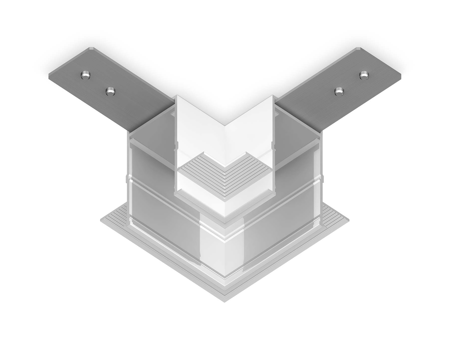 Коннектор угловой для встраиваемого шинопровода Magnetic 220V GL1039 WH белый 80*80*47