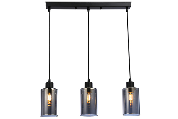 Светильник подвесной в стиле лофт Ambrella TR3698/3 BK/SM черный/дымчатый E27*3 max 40W 560*100*1040