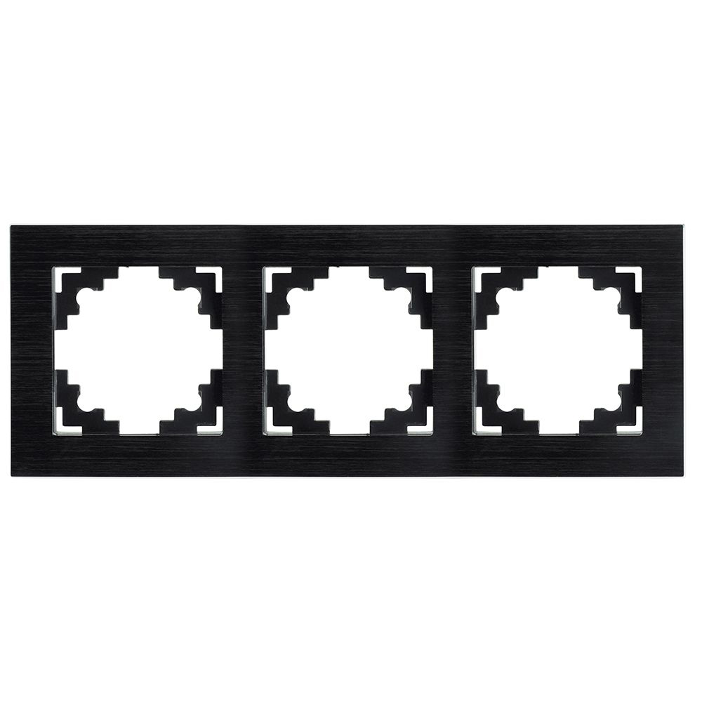 Рамка 3-местная, металл, серия Катрин, MFR00-7003-05, черный