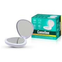 Зеркало CAMELION  M147-SL  C01 белый, двойное с LED подсветкой складное,1х/5х, 2хCR2032