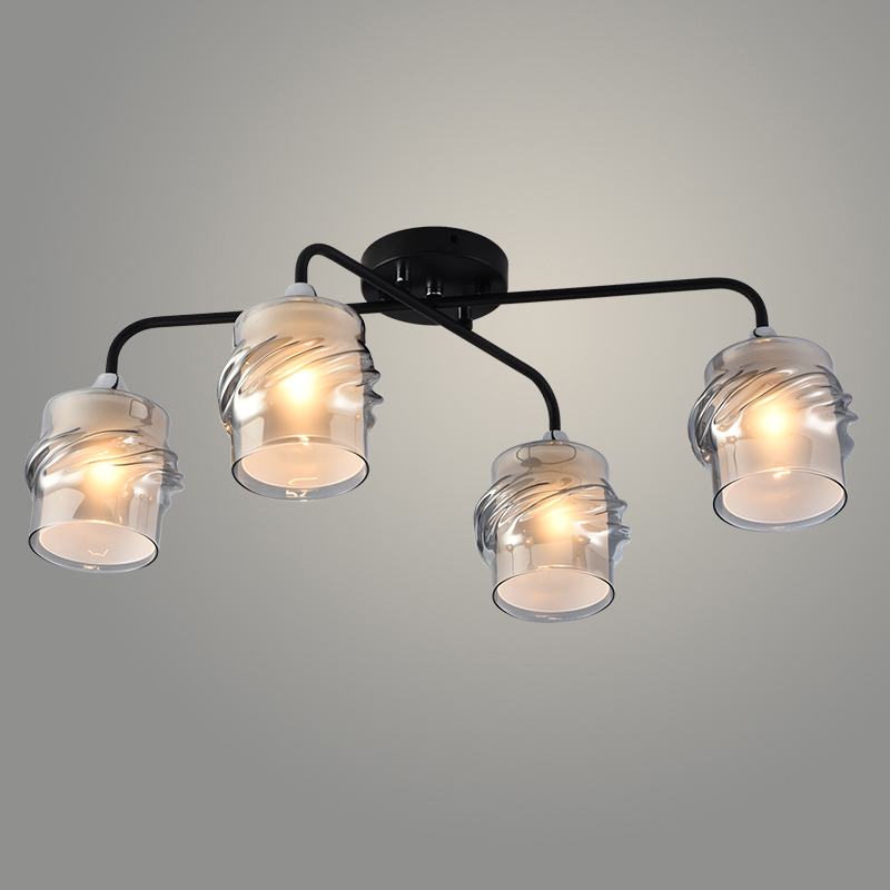 Люстра XA1342B/4 BK+CR черный/хром 4х60W E27 d610 h240, HN24