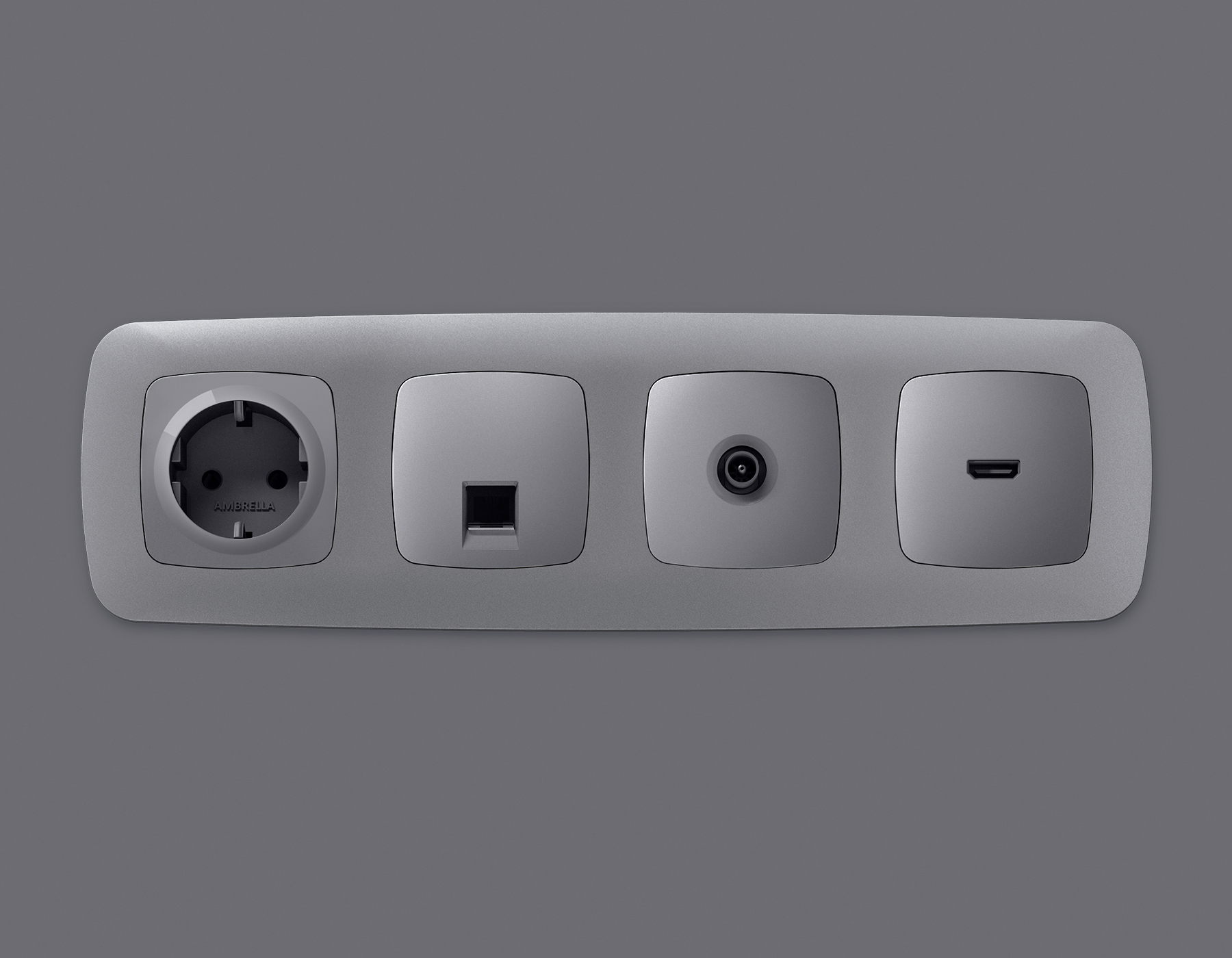 OP5130 Лицевая панель OMEGA (Сталь матовый) для TV розетки QUANT