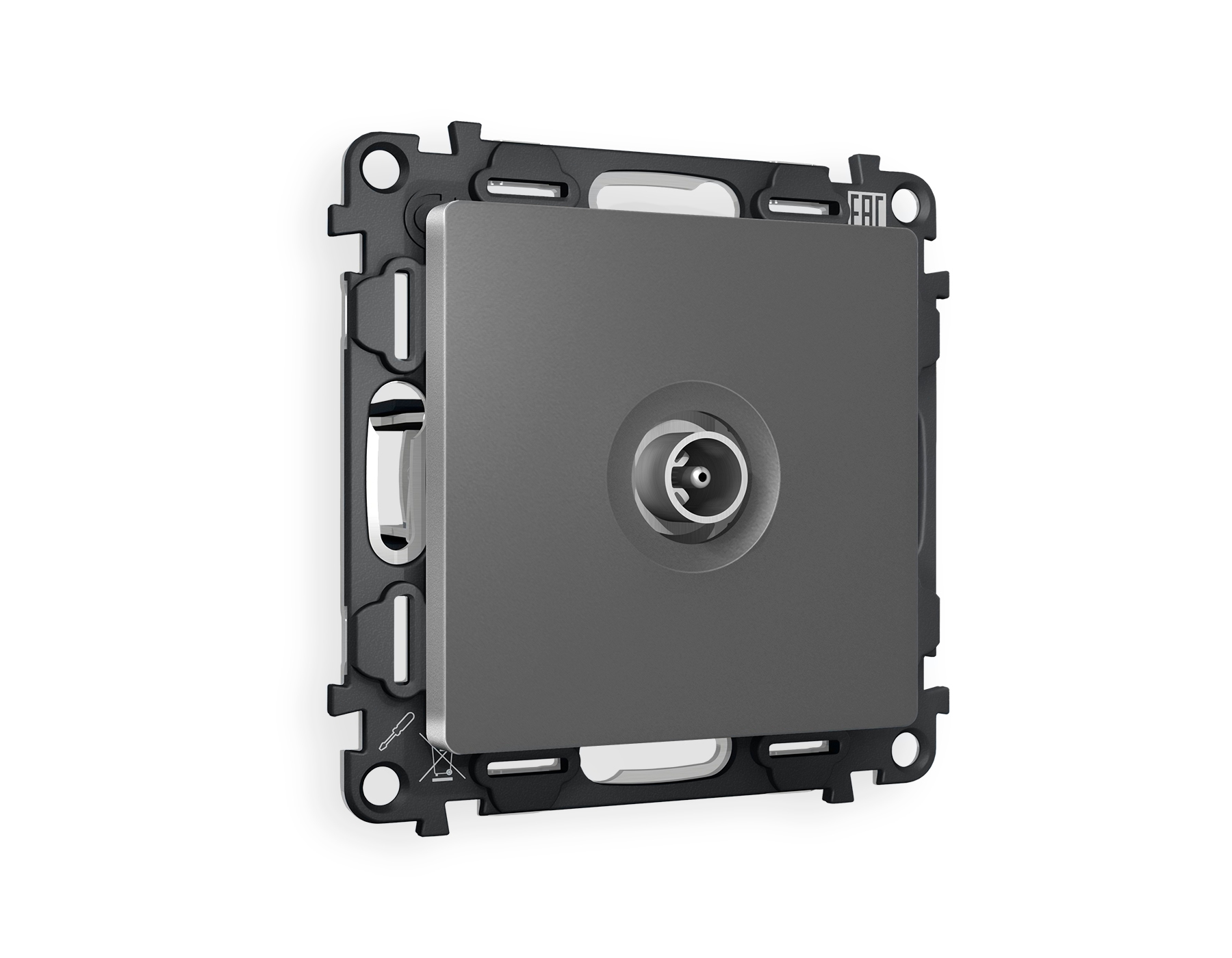 MA663010 Комплект механизма TV розетки оконеч ALFA Антрацит серый 50-870 MHz 1dB QUANT(AP6630,VM202)