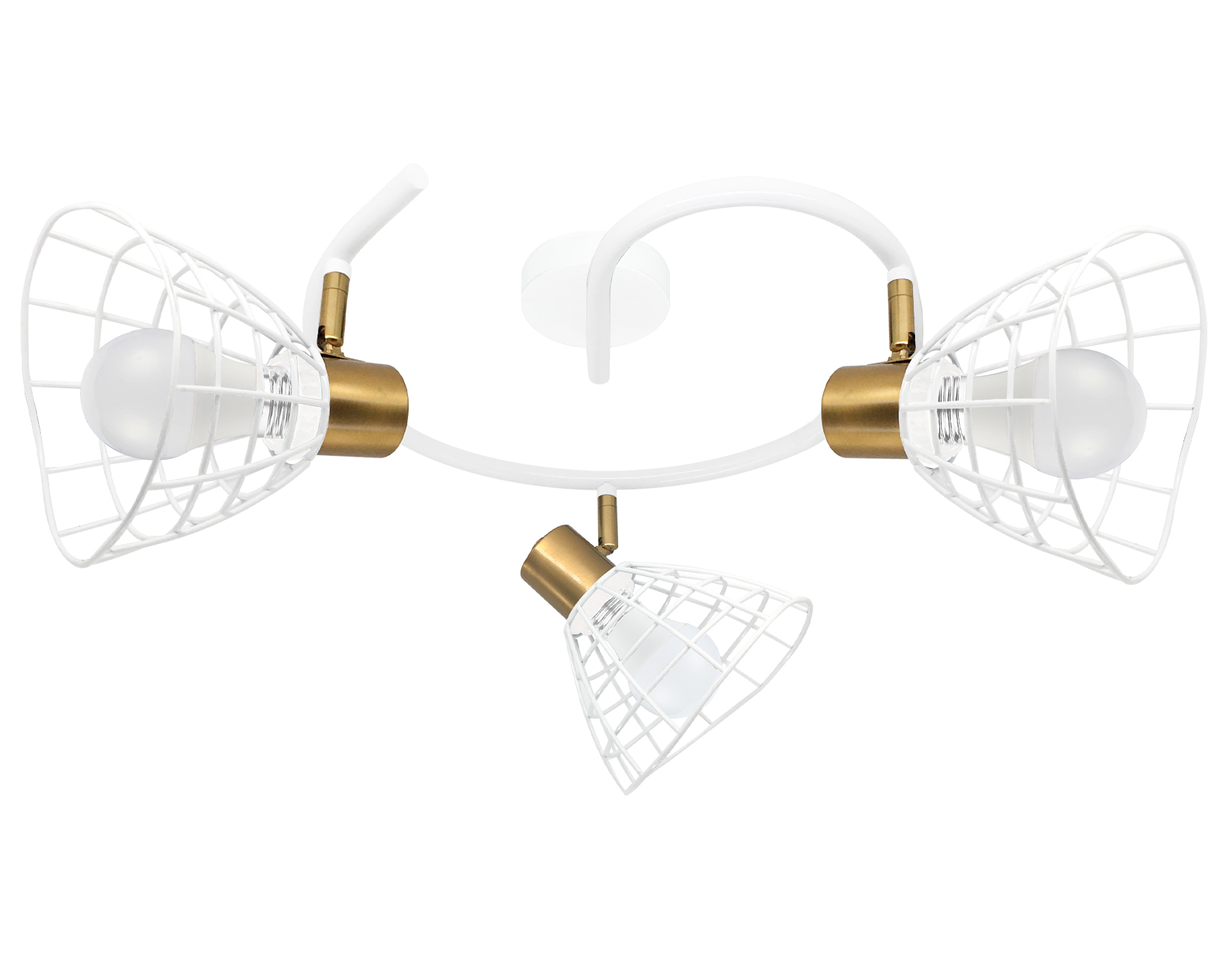 Спот настенно-потолочный AMBRELLA TR8605/3 WH/GD белый/золото E27*3 max 40W D325*230 в стиле лофт