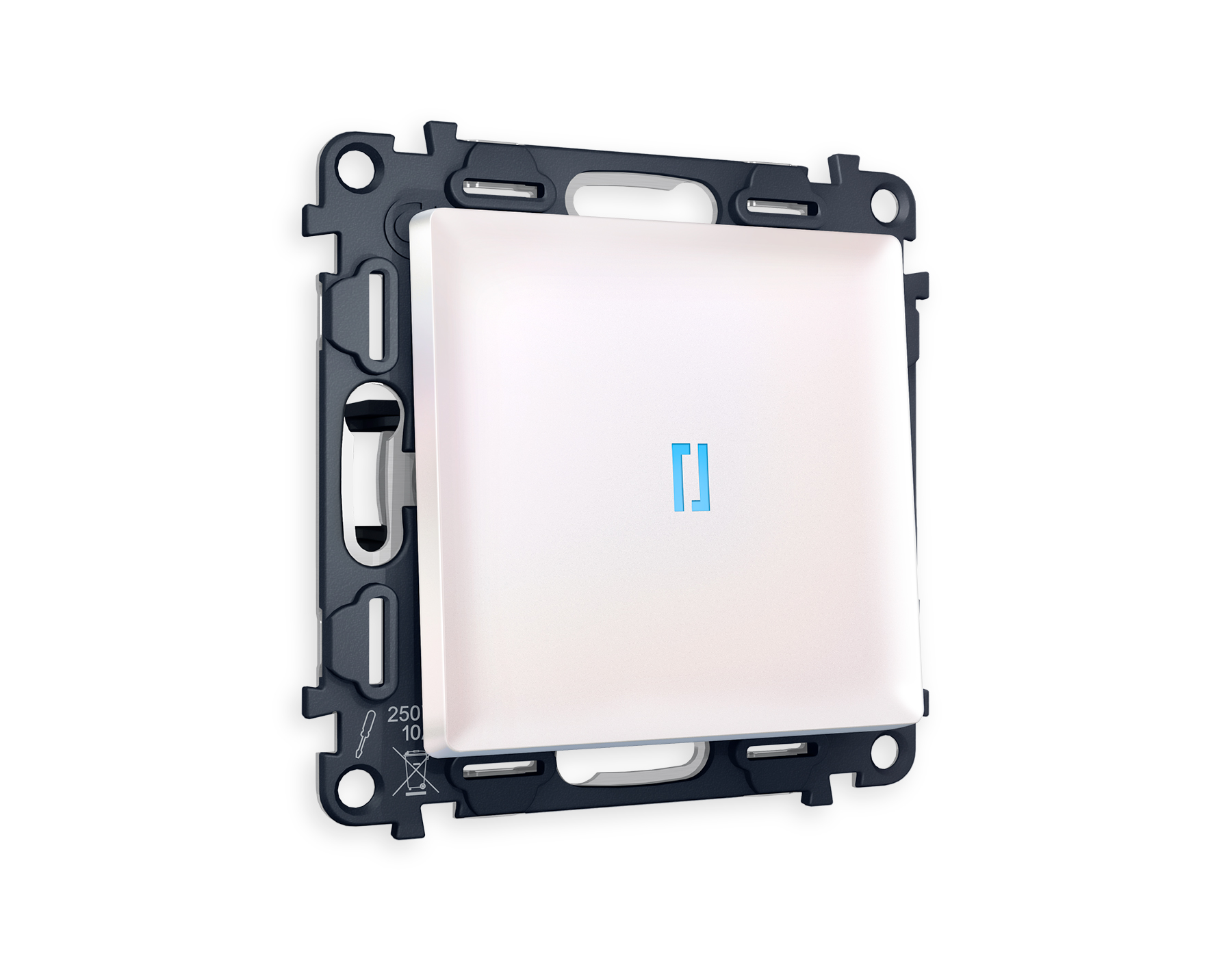 MA202040 Комплект механизма 1-кл прох.выкл с подсветкой 10000K ALFA Жемчуг QUANT (AP2020,VM105,G29B)