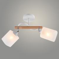 Люстра XA1644/2 WH+WOOD+CR белый/хром 2х60W E27 d480 h290, HN25