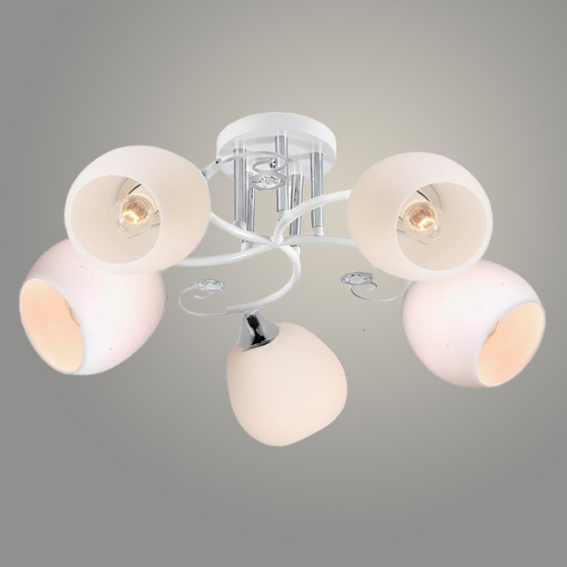 Люстра 11290-8/5 белый/хром НПБ 01-5х60-154 (Плафон 7027 S) Серия М1 Е27 ГУ 5x60W Е27, 1005405543