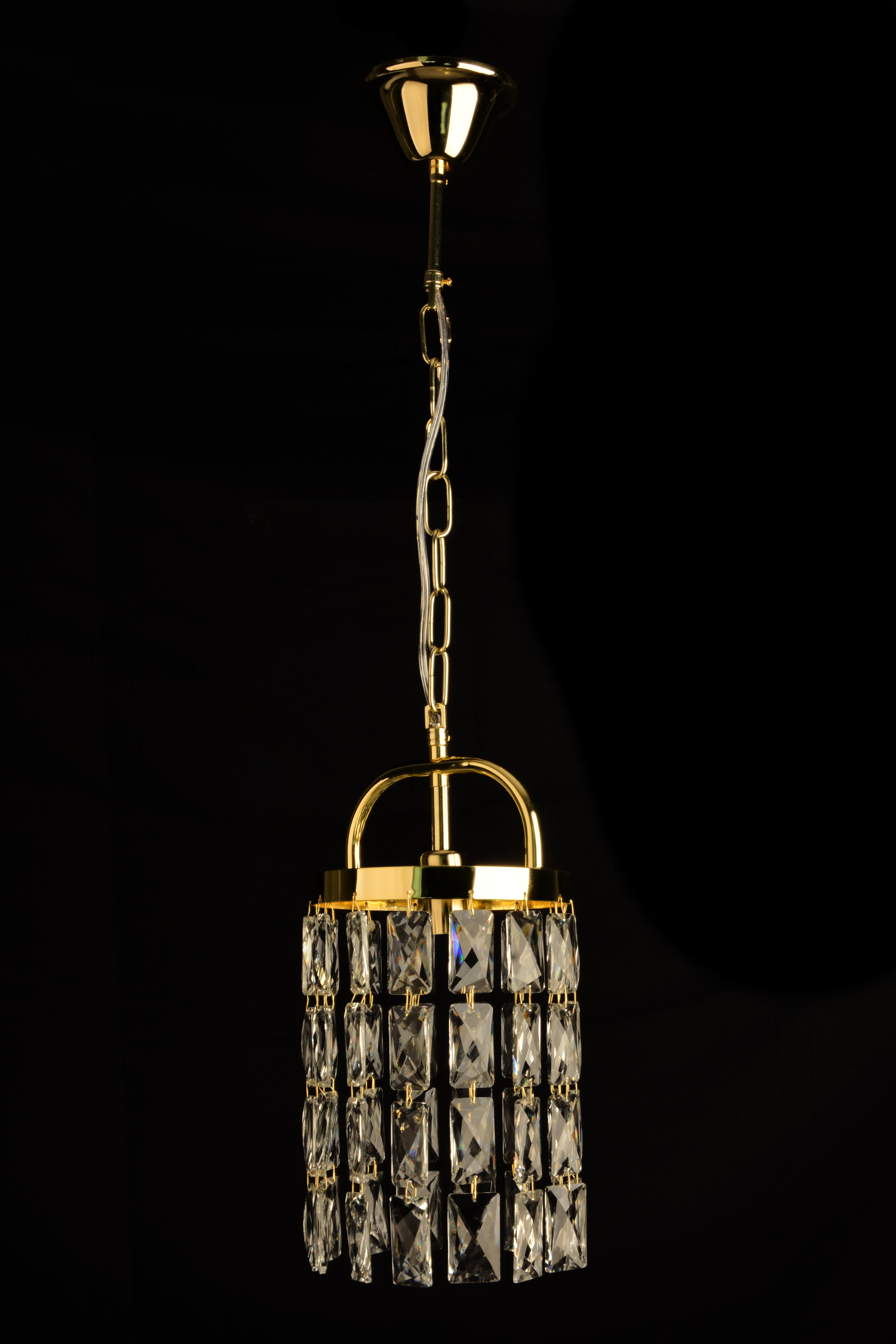 Подвес 8418/1/160 B GD золото/хрусталь 1x60W E14 d160 h700, KLD24