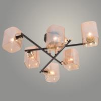 Люстра XA1617/6 BK+FGD чёрный+золотой хром 6х60W E27 d700 h190, HN25