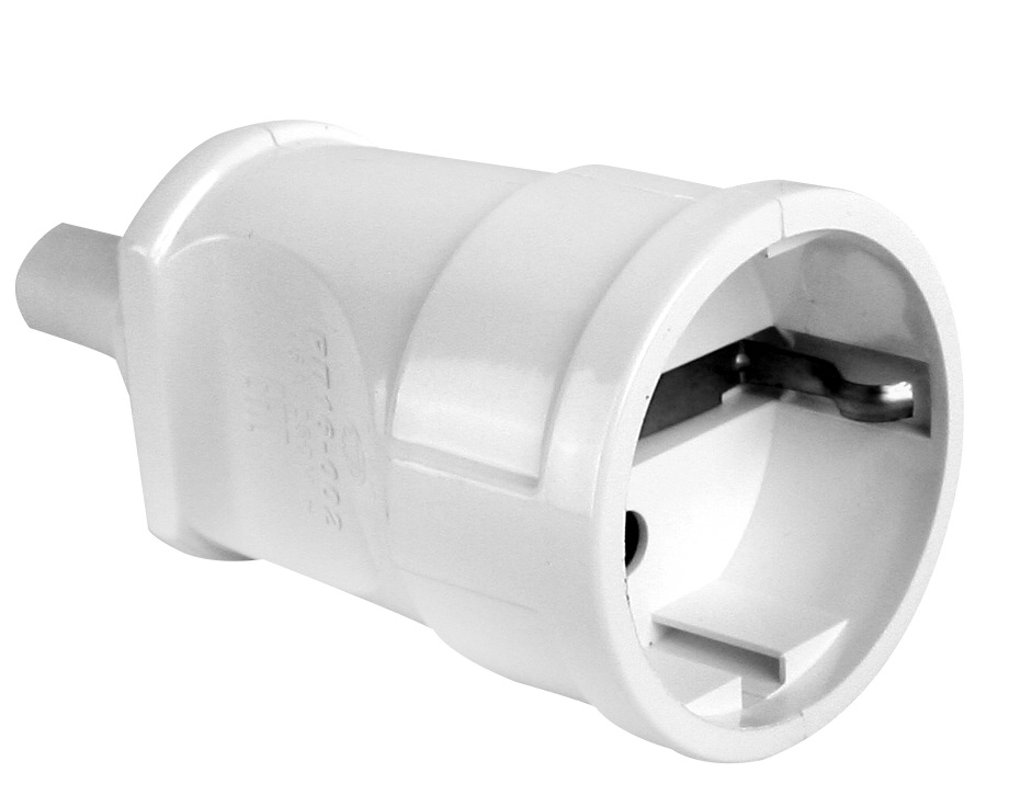 Volsten Sb1-MZ12 16А, розетка Белая (1 гнездо,разборная,земля, Модель РА16-002)