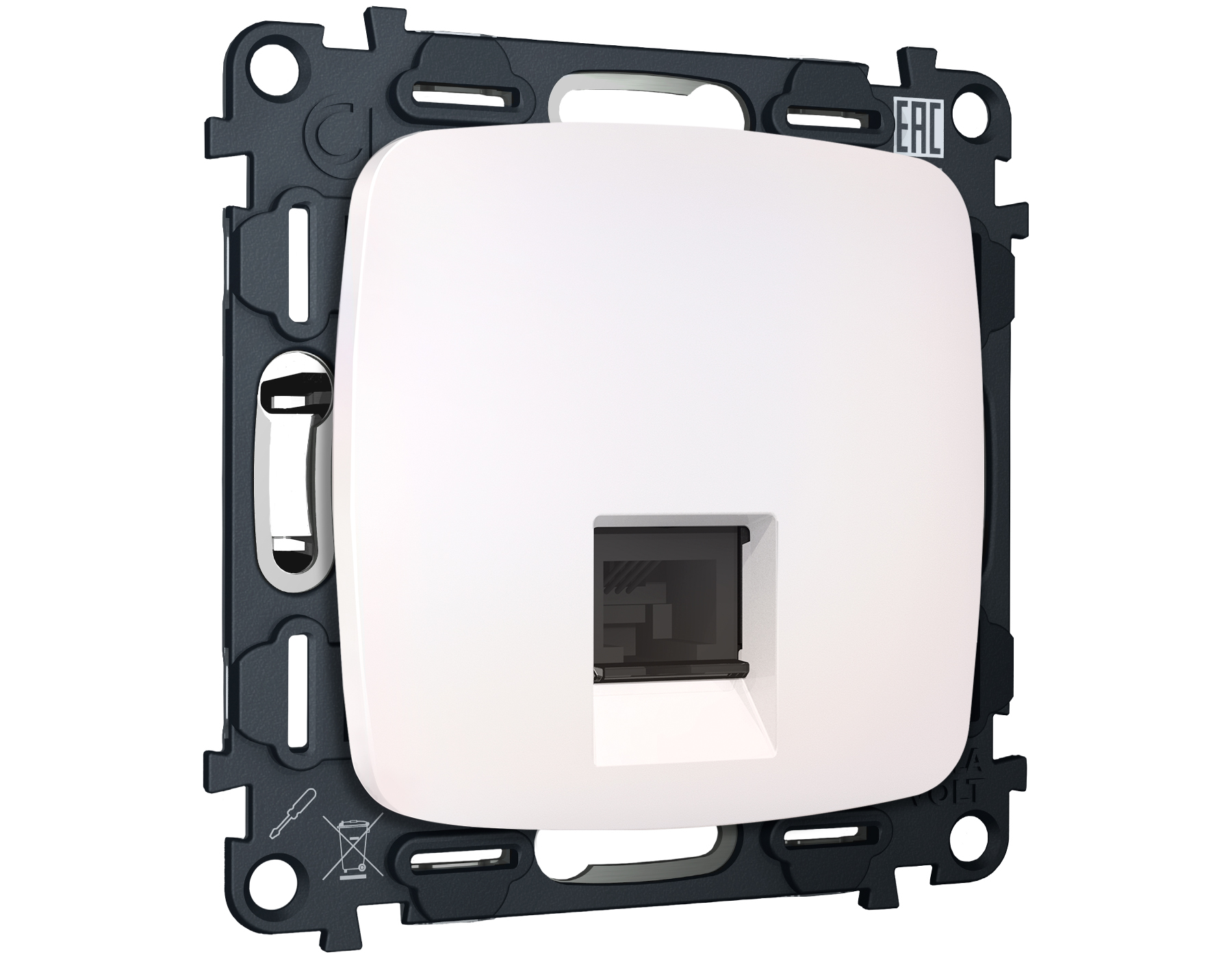 MO212005 Комплект механизма компьютерной розетки RJ-45 экранированной с автоматической защитной штор