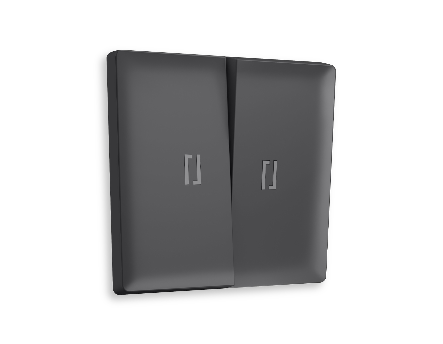 AP9040 Лицевая панель ALFA (Графит Мягкое касание) для 2-кл выключателей с подсветкой QUANT