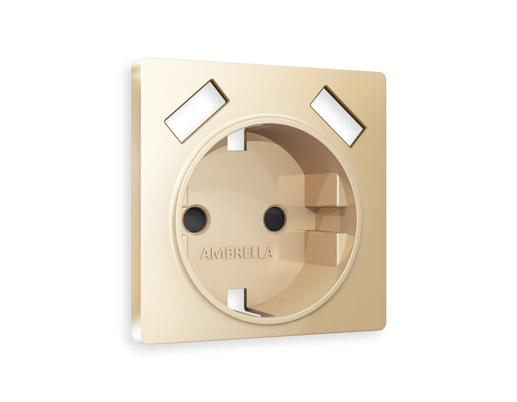 AP6090 Лицевая панель ALFA (Шампань) для электрической розетки с/з со шторками 2USB A+A QUANT