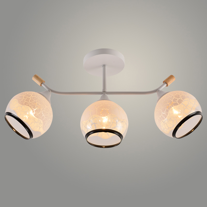 Люстра XA1592/3 WH+WOOD белый/дерево 3х60W E27 d530 h255, HN24