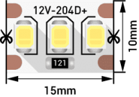 Лента светодиодная SWG SWG2204-CL-24-22-WW SMD2835 (IP20) теплый белый 24В