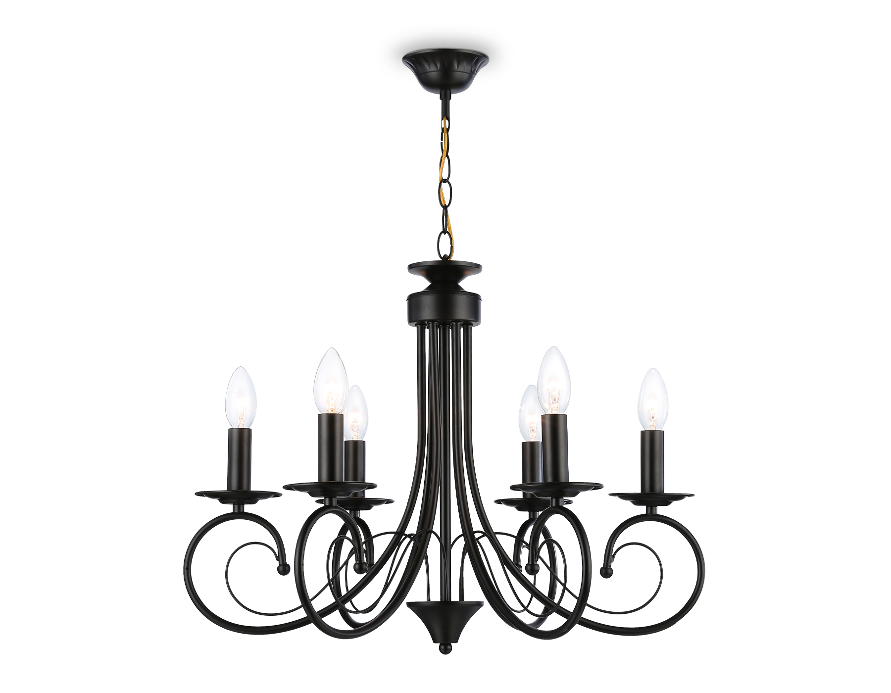 Люстра подвесная Ambrella TR9612/6 BK черный E14/6 max 40W D560*650