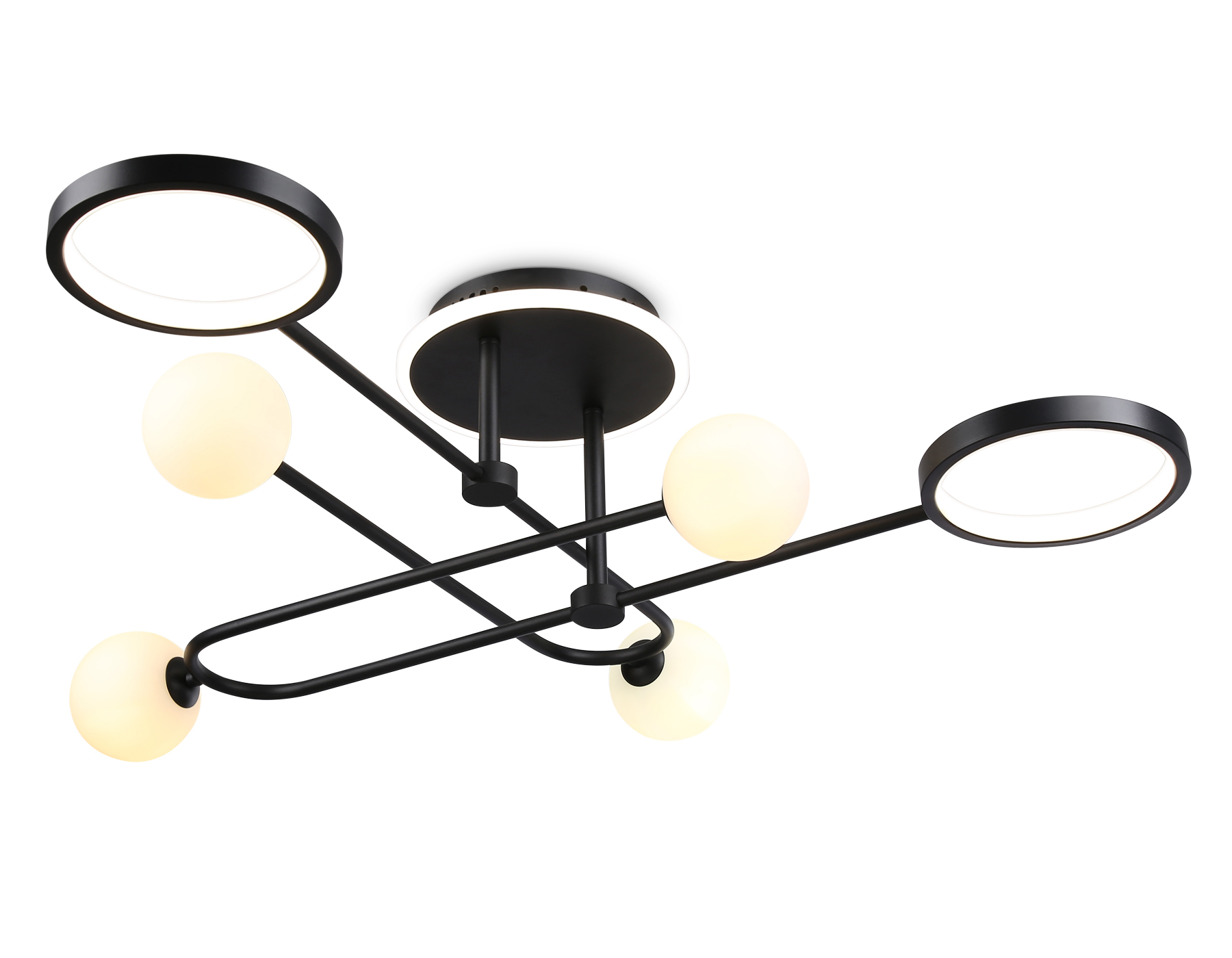 Светильник Ambrella FL66232/6 BK черный 48W 3000K-6400K+G9/4 880*880*240 (ПДУ ИК)