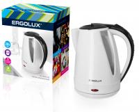 Чайник ERGOLUX ELX-KP02-C32 белый/черный 1.8л, 1500-2300Вт, 160-250В, пластиковый(1/12)