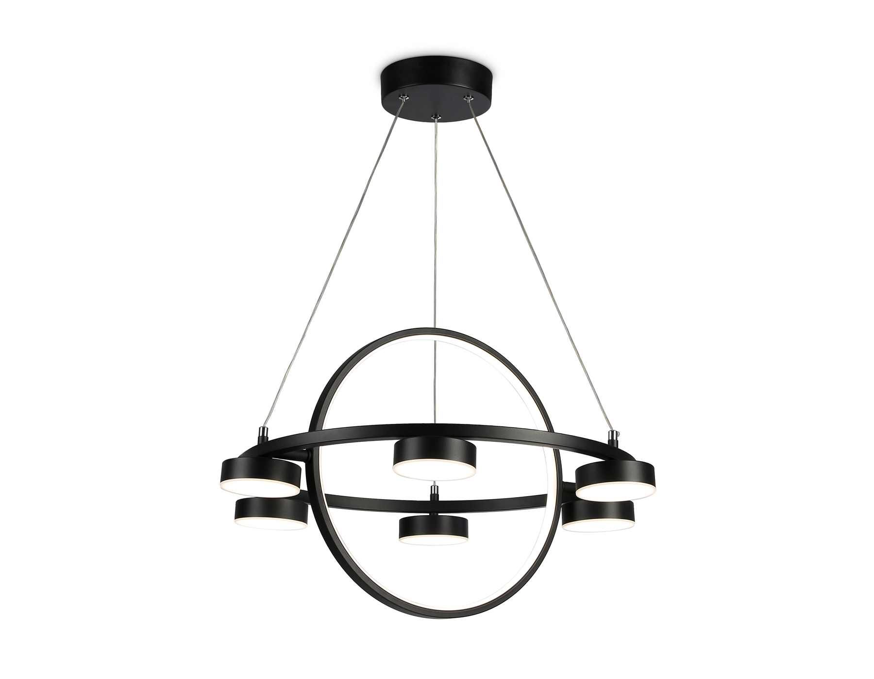 Светильник Ambrella FL51775/2+6 BK черный 3000K/4200K/6400K 58W D600/380*1200 (ПДУ ИК)
