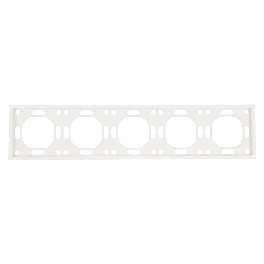 Рамка 5-местная, серия Эмили, PFR00-5005-01, белый фарфор, soft touch