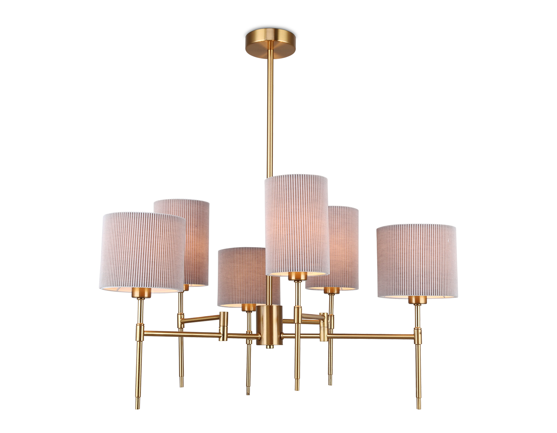 Светильник на штанге LH72381/6 BS/GR латунь/серый E14*6 max 40W D690*705