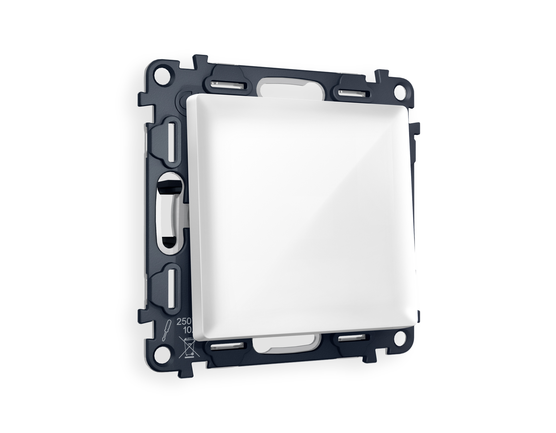 MA101030 Комплект механизма 1-кл перекрестного выключателя ALFA Белый глянец QUANT (AP1010, VM112)