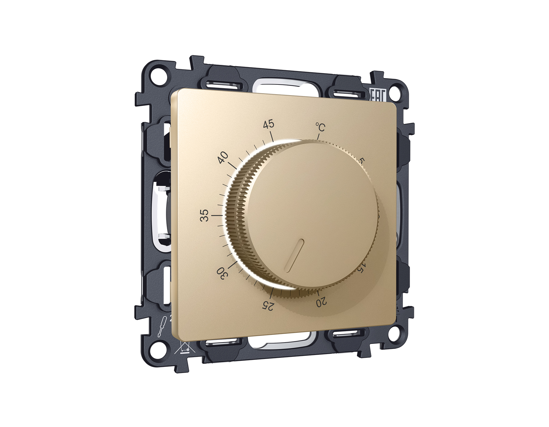 MA605710 Комплект механизма терморегулятора с датчиком для теплого пола с подсветкой 16A-250V ALFA Ш