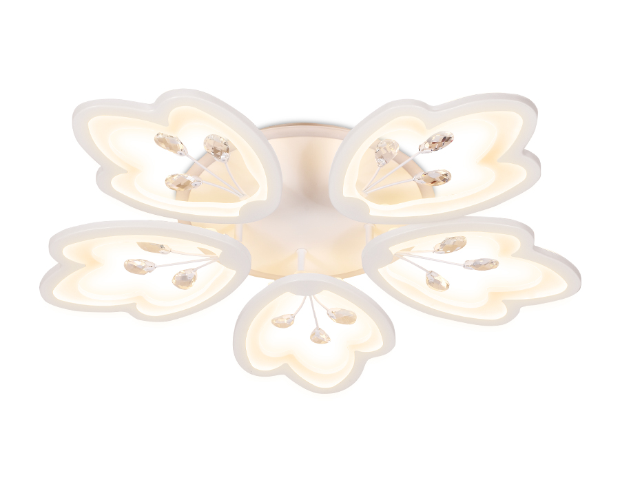 Светильник Ambrella FA510/5 WH белый 140W+28W D660*95 (ПДУ РАДИО 2.4) c подсветкой