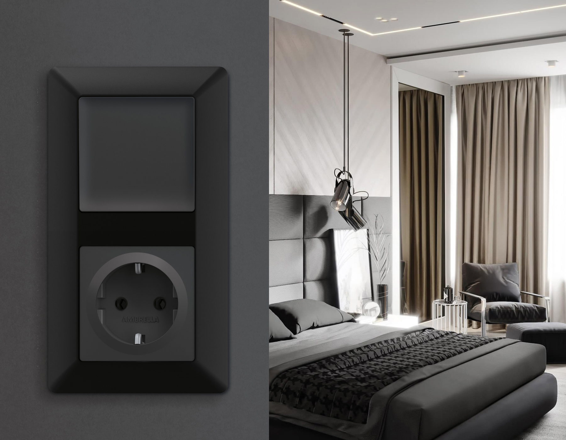 AF110703 Рамка ALFA Line (Черный матовый) 3-ая