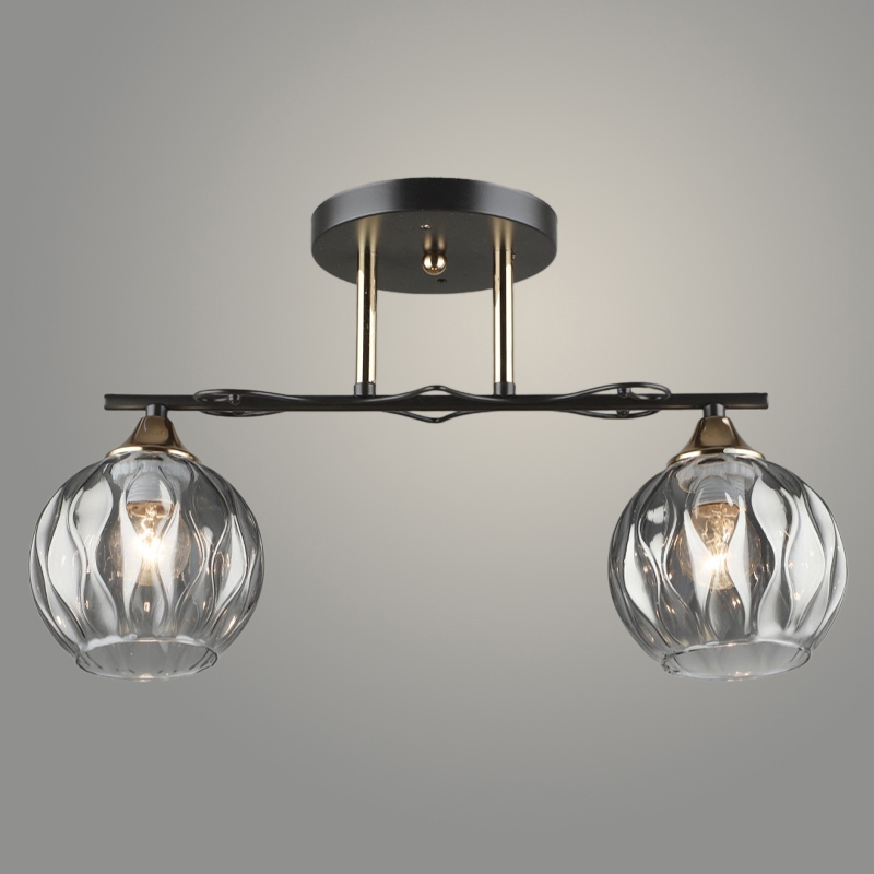 Люстра N6003/2 COFFEE+FGD кофе/золото 2x40W E27 d450 h270, QH23