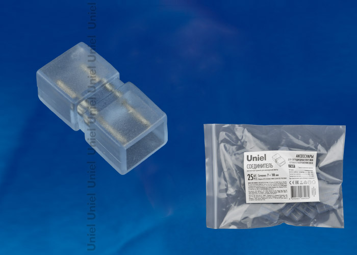 Соединитель прямой для лент 220В UTC-K-12/A67-NNN CLEAR 025 POLYBAG 10*7мм