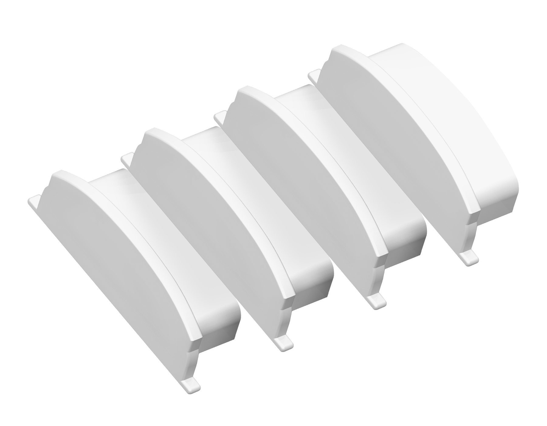 Заглушка GP8180 WH белый 18*4 для накладного алюминиевого профиля GP1500 (комплект 4шт)