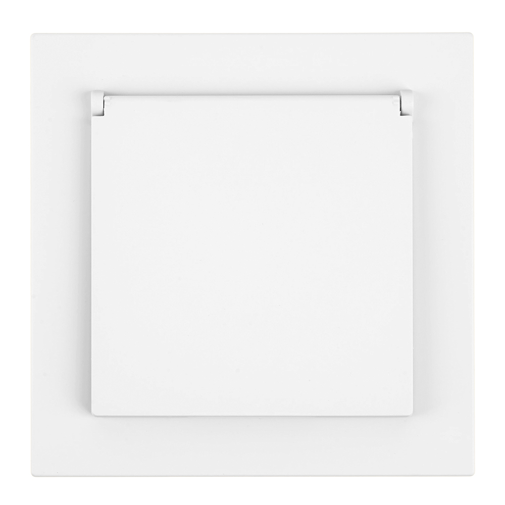 Розетка 1-местная с крышкой с защ. штор с/з, 250В, 16А, серия Мия, RST16-3112-01, белая магнолия